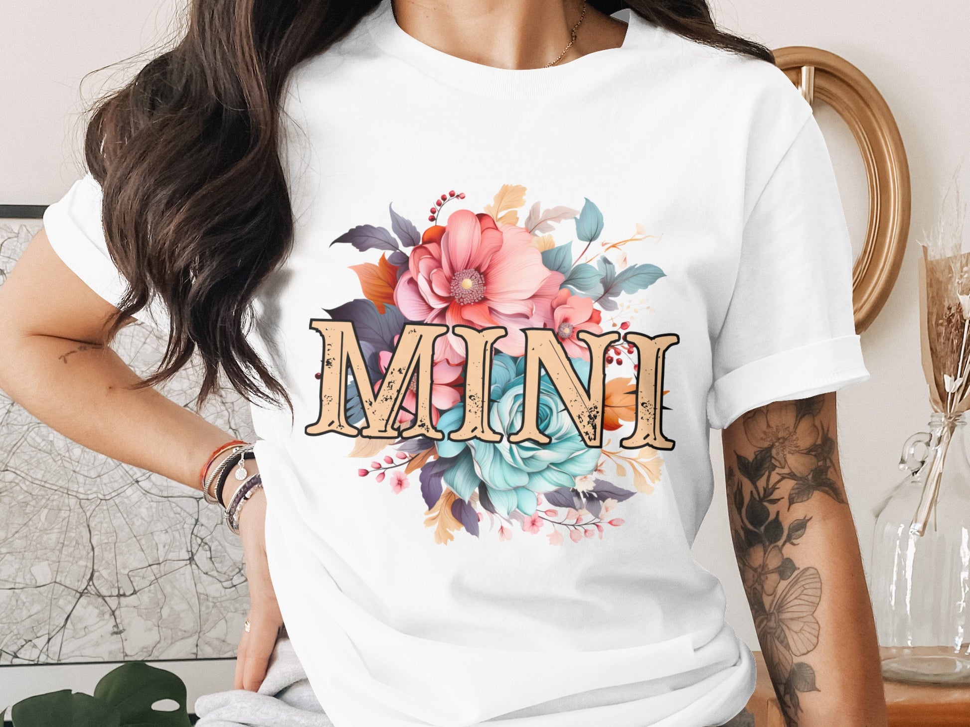 Colorful Floral Mini Design Graphic T-shirt