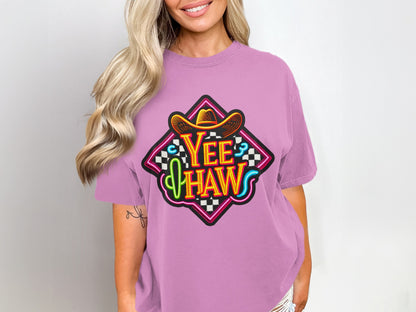 Yee Haws Colorful Graphic Tee for Women