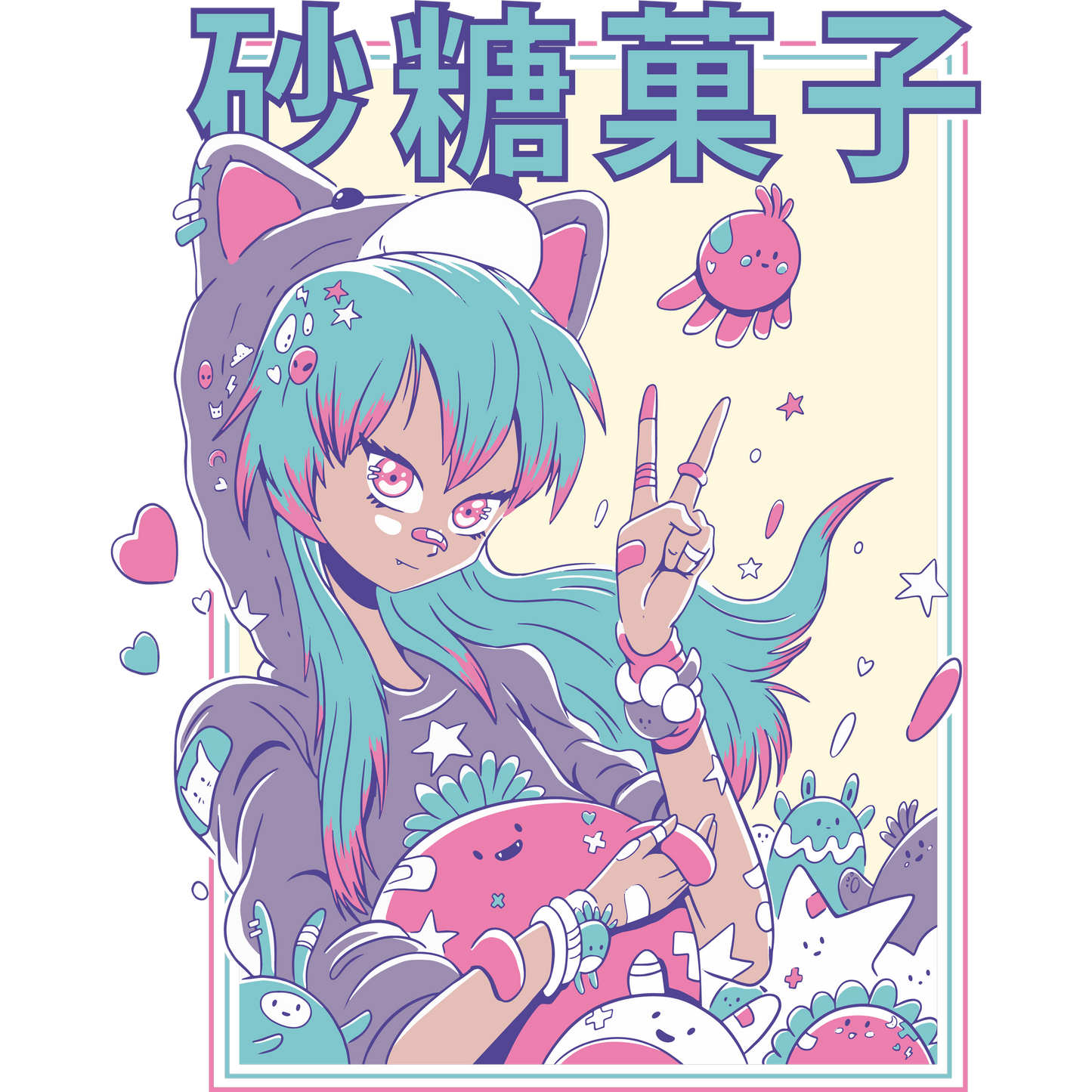 Vibrant Anime Aesthetic Hoodie Design for Fans