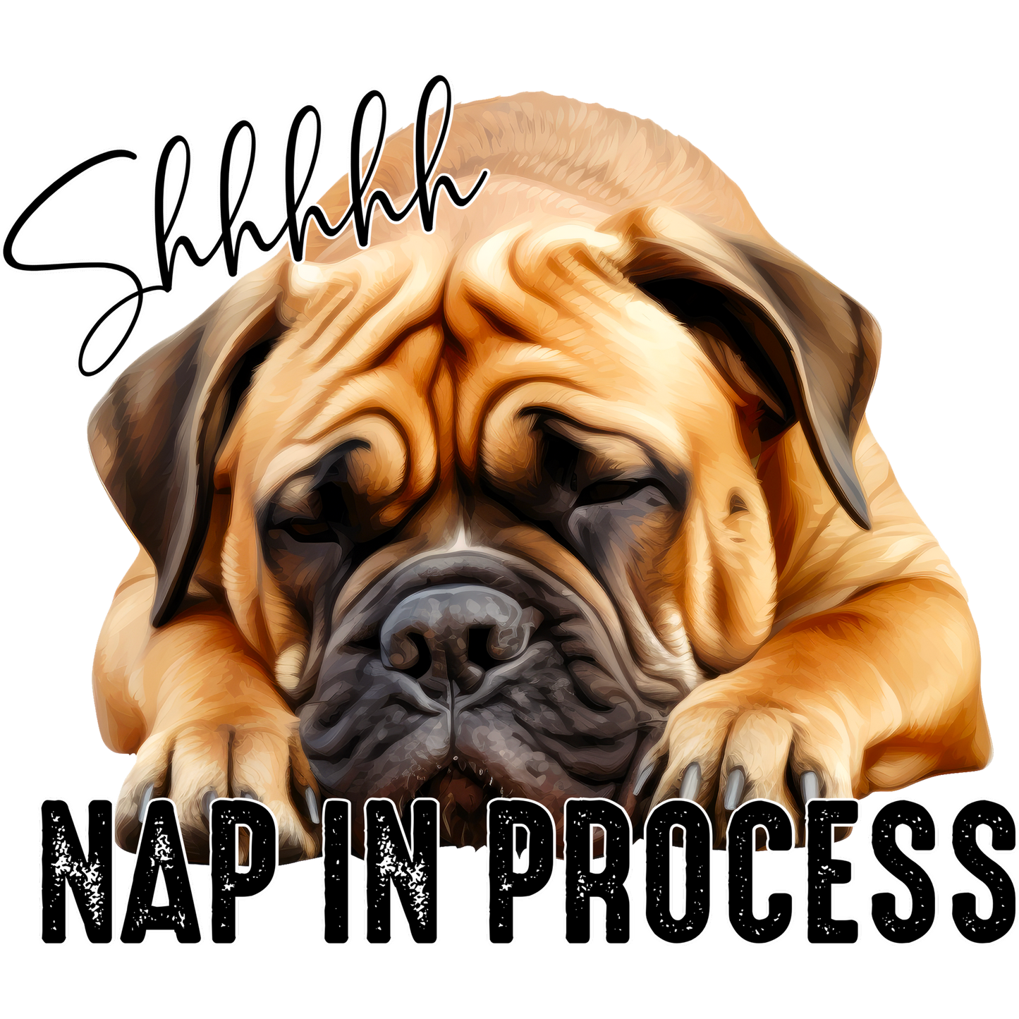 Shhhhh Nap In Progress Dog Breed Illustration Print