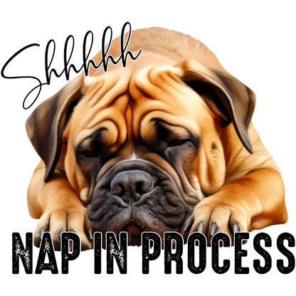 Shhhhh Nap In Progress Dog Breed Illustration Print