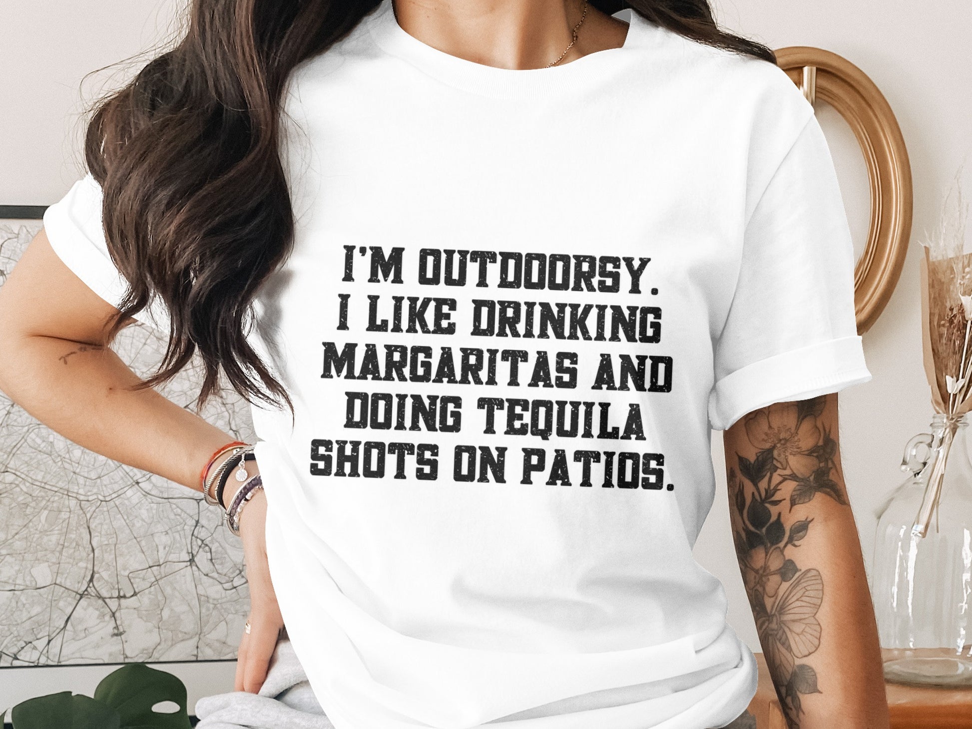 I'm Outdoorsy I Like Margaritas And Tequila Shots T-shirt