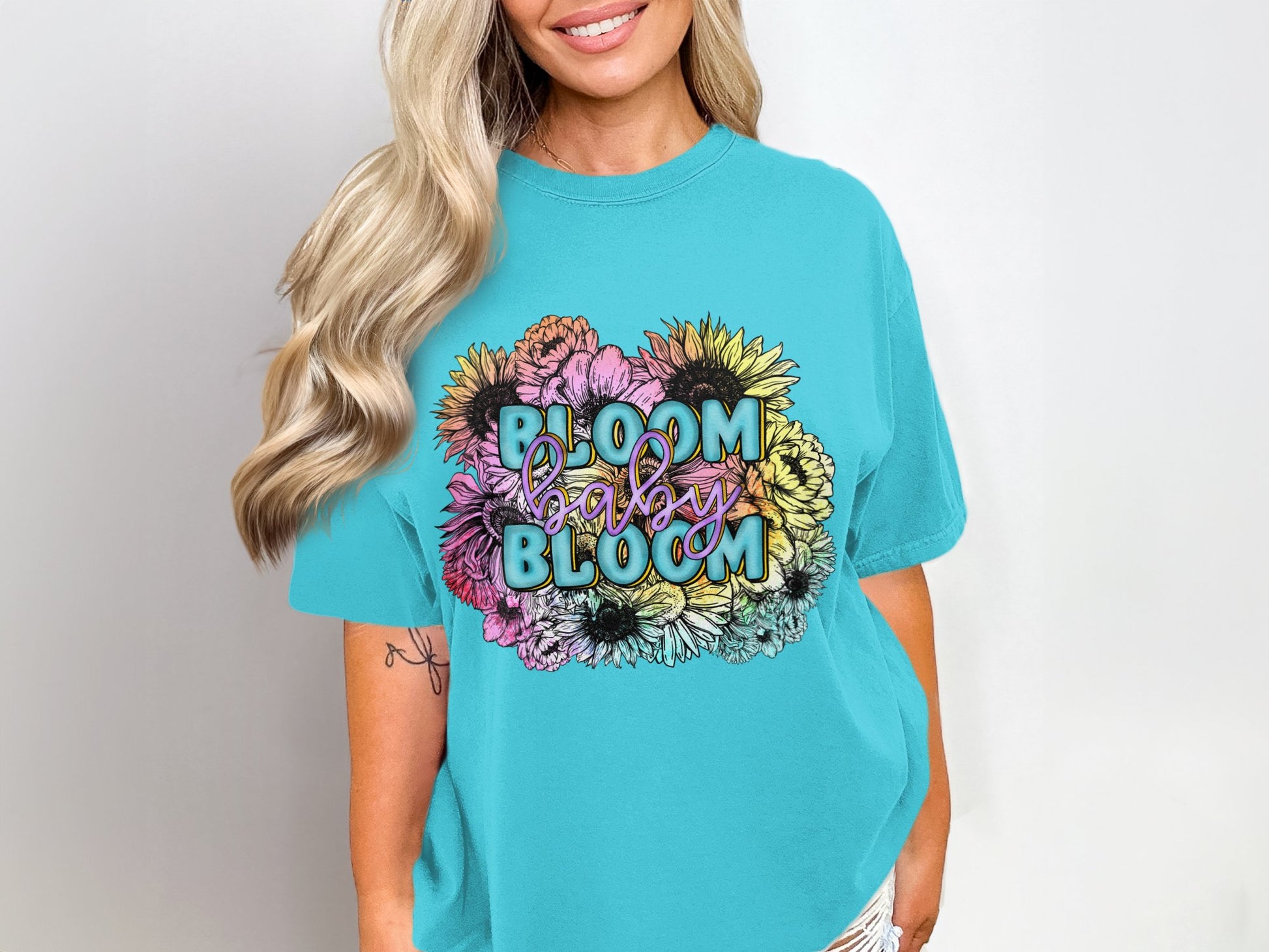 Bloom Baby Bloom Graphic T-Shirt with Floral Design