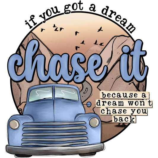Chase Your Dreams T Shirt, Dreamer Shirt, Inspirational Tee, Blue Truck Shirt, Mountain Shirt, Birds Shirt, Gift T-Shirt, Motivational