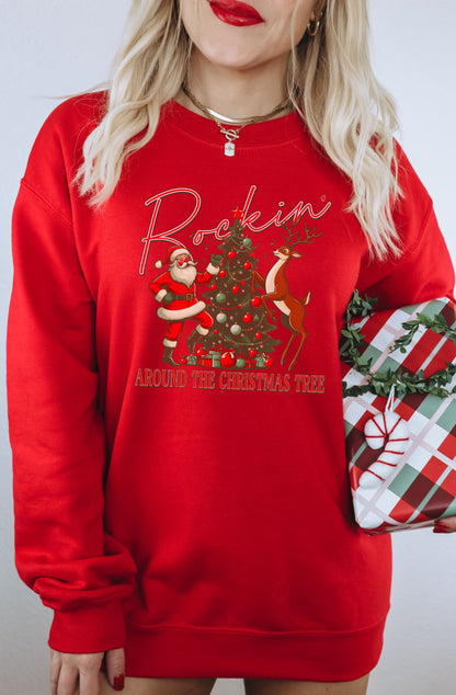 Festive Rockin' Around the Christmas Tree Sweatshirt