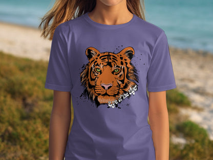 Fierce Tiger Graphic Tee Living on the Edge Shirt