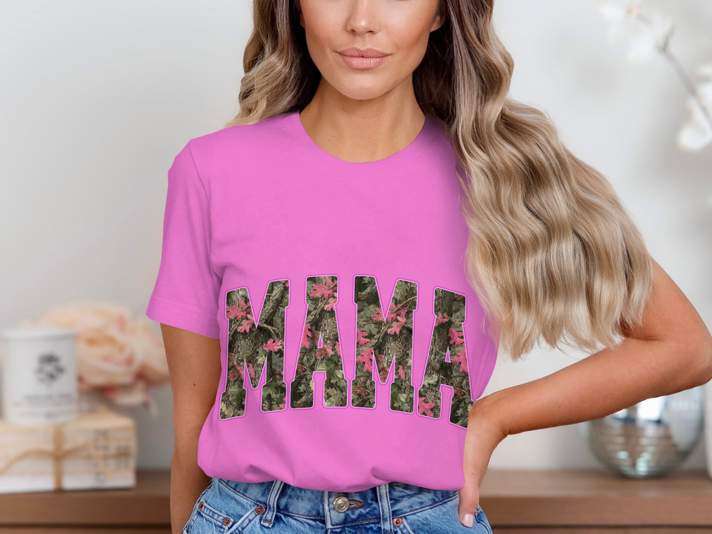 Pink Graphic MAMA Women's Casual Shirt Ideal for Moms