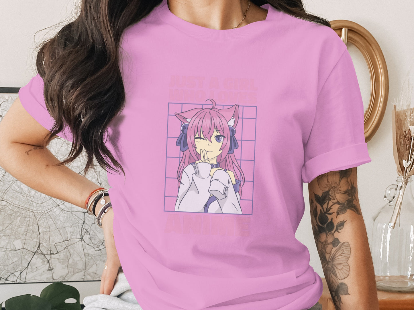 Anime Girl Graphic Tee Casual Fashion Shirt
