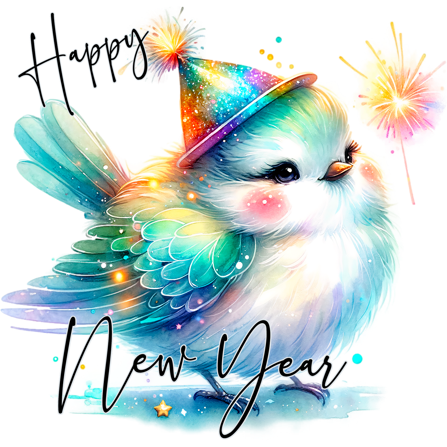 Happy New Year Sparkling Illustration Art Print