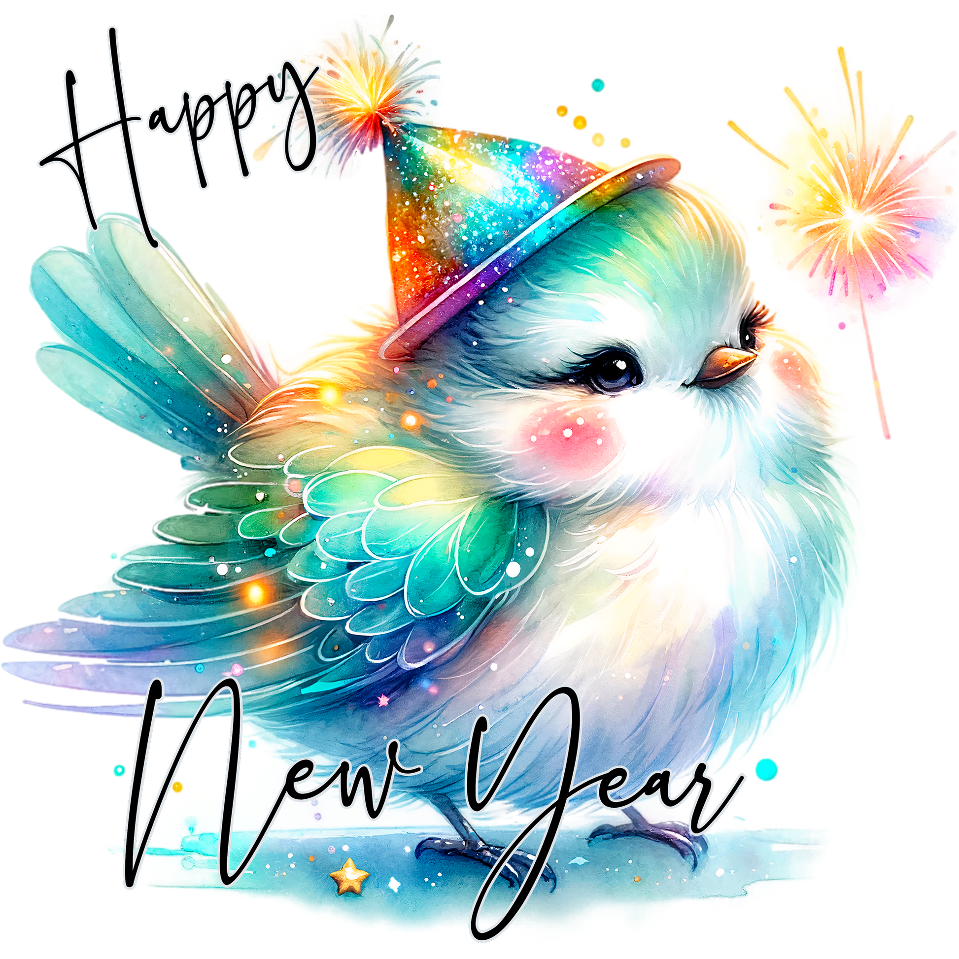 Happy New Year Sparkling Illustration Art Print