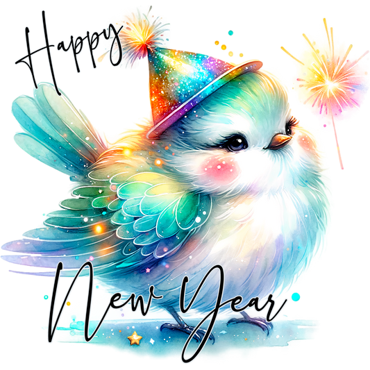 Happy New Year Sparkling Illustration Art Print