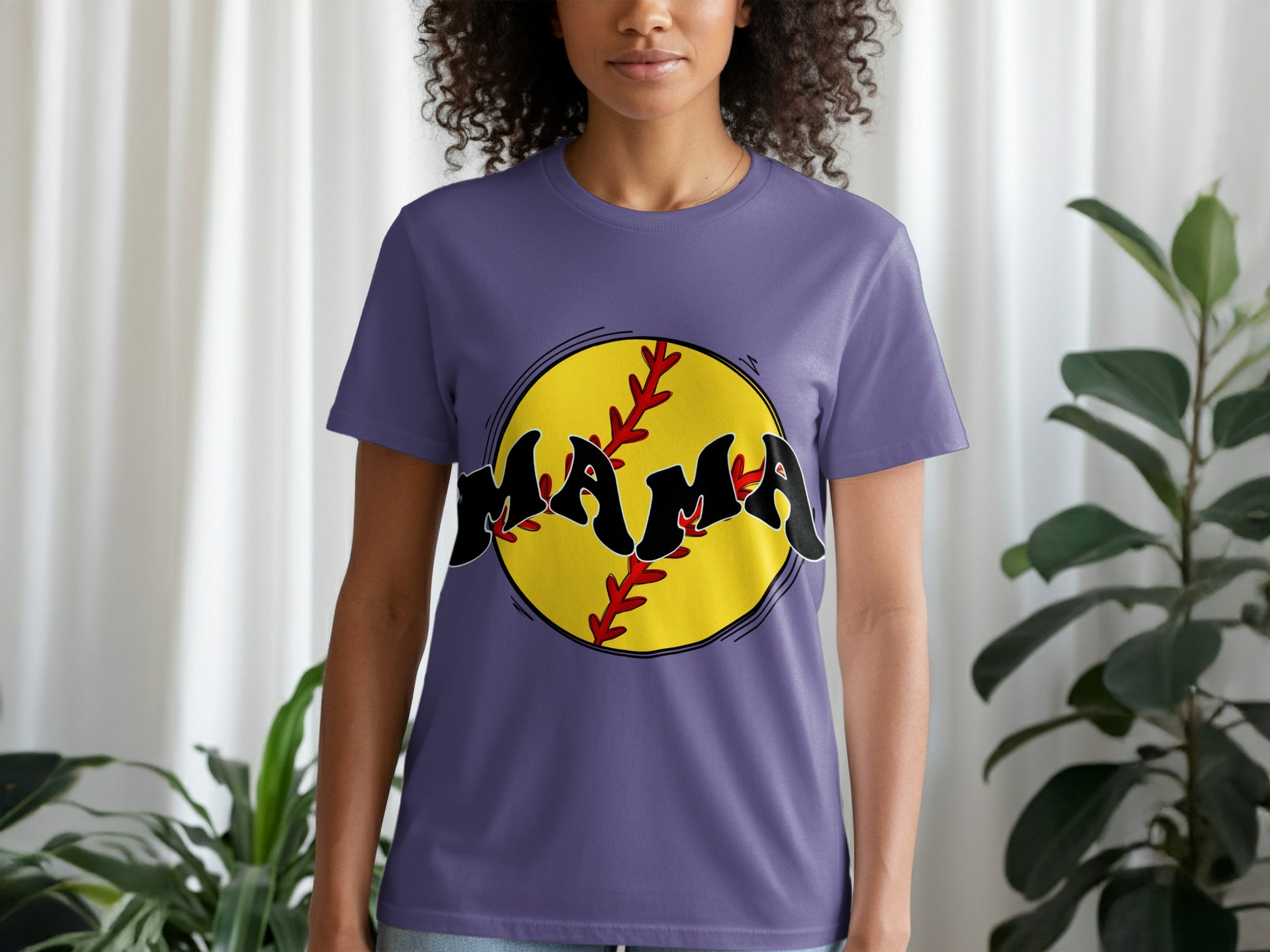 Mama Softball Graphic Tee for Sports Enthusiasts