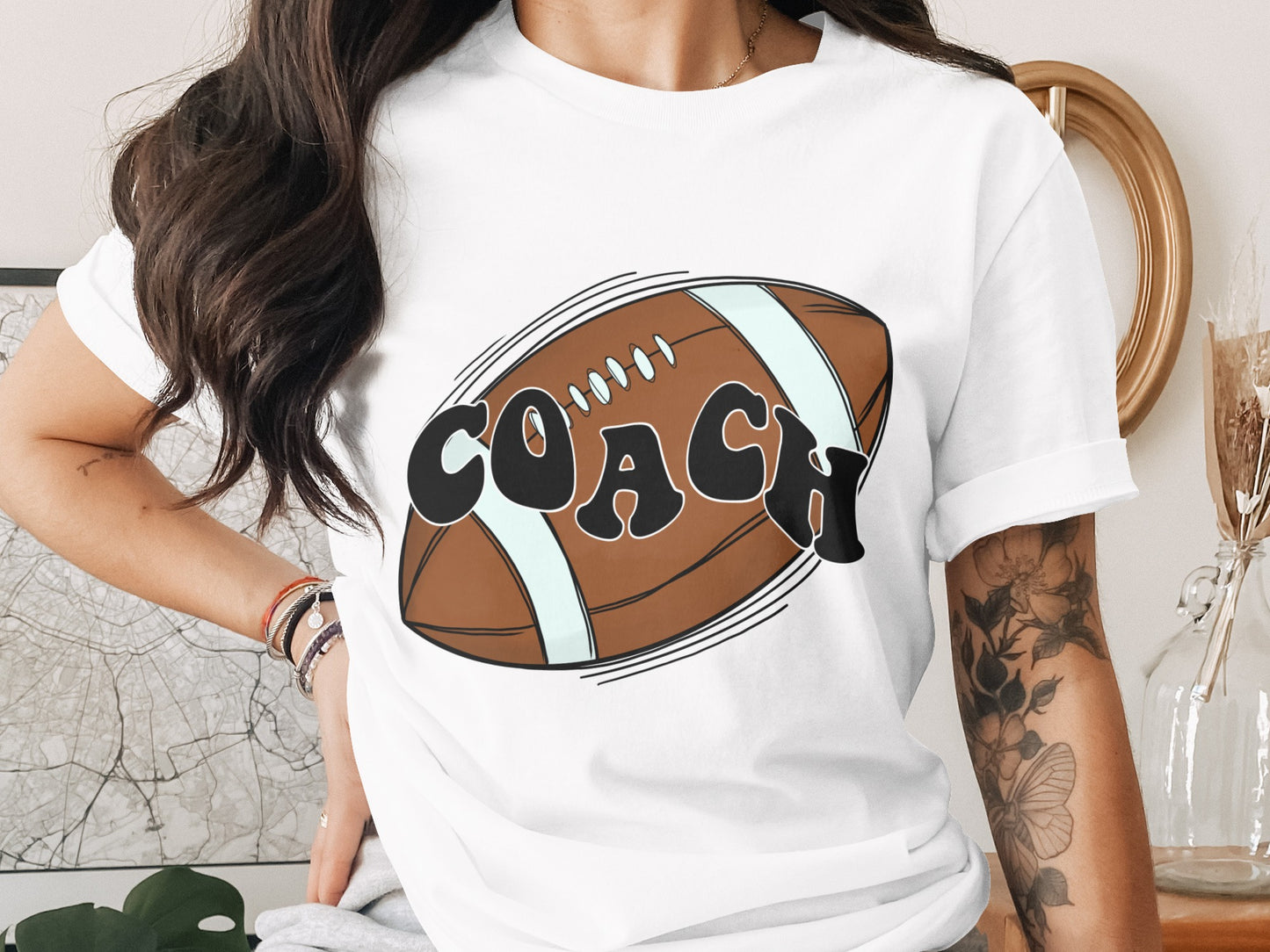 Coach Graphic Tee Football T-Shirt Casual Wear