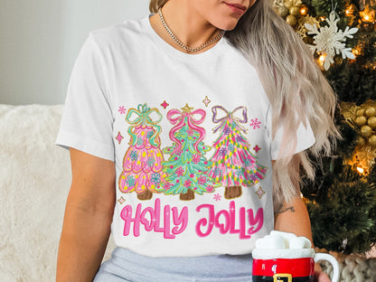 Holly Jolly Colorful Christmas Tree T-Shirt
