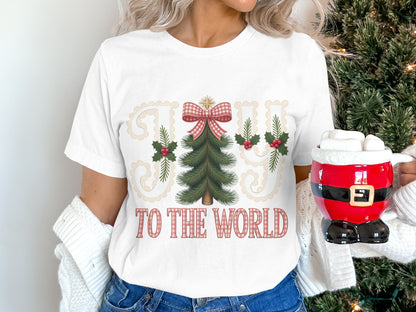Joy to the World Christmas Tree Graphic Tee
