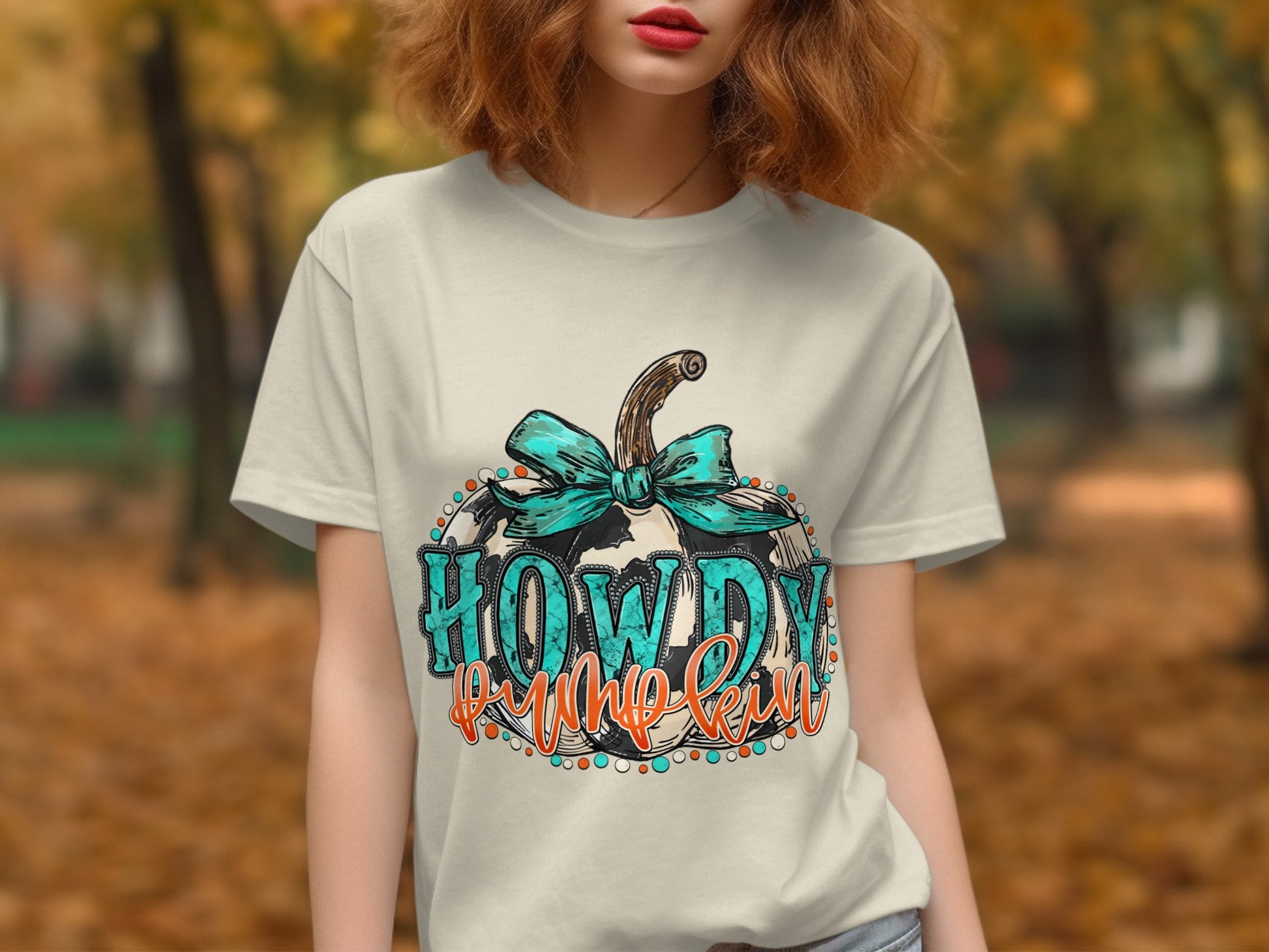 Howdy Pumpkin Graphic Tee Perfect for Fall Season