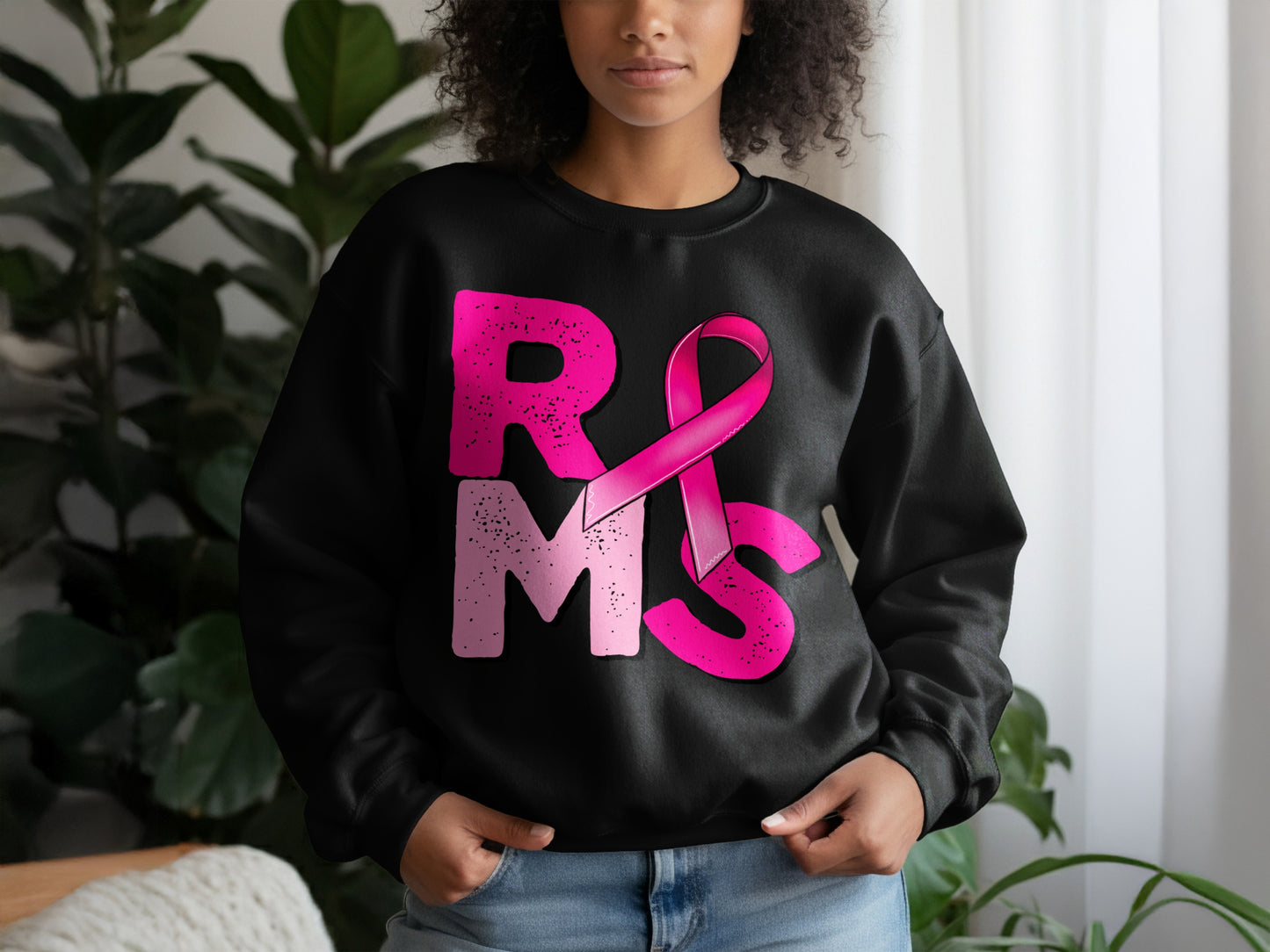 RMS Awareness Pink Ribbon Graphic Sweatshirt