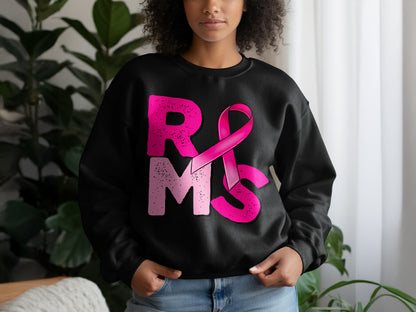 RMS Awareness Pink Ribbon Graphic Sweatshirt