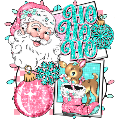 Christmas Santa and Reindeer Festive Holiday Decoration