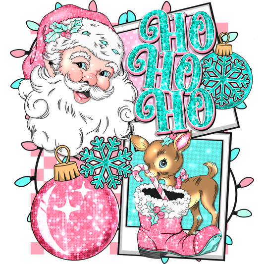 Christmas Santa and Reindeer Festive Holiday Decoration