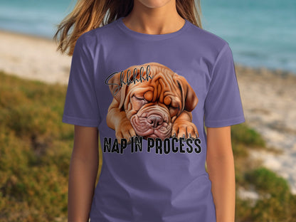 Shhhhh Nap In Process Adorable Puppy Graphic T-shirt