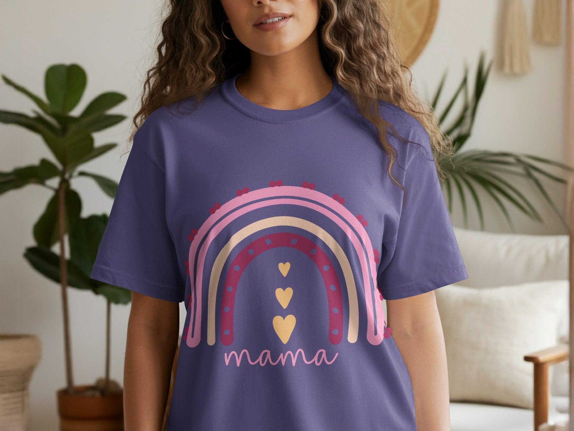 Cute Mama Rainbow Hearts Graphic T-Shirt Product