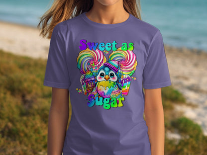 Sweet as Sugar Colorful Penguin Graphic Shirt