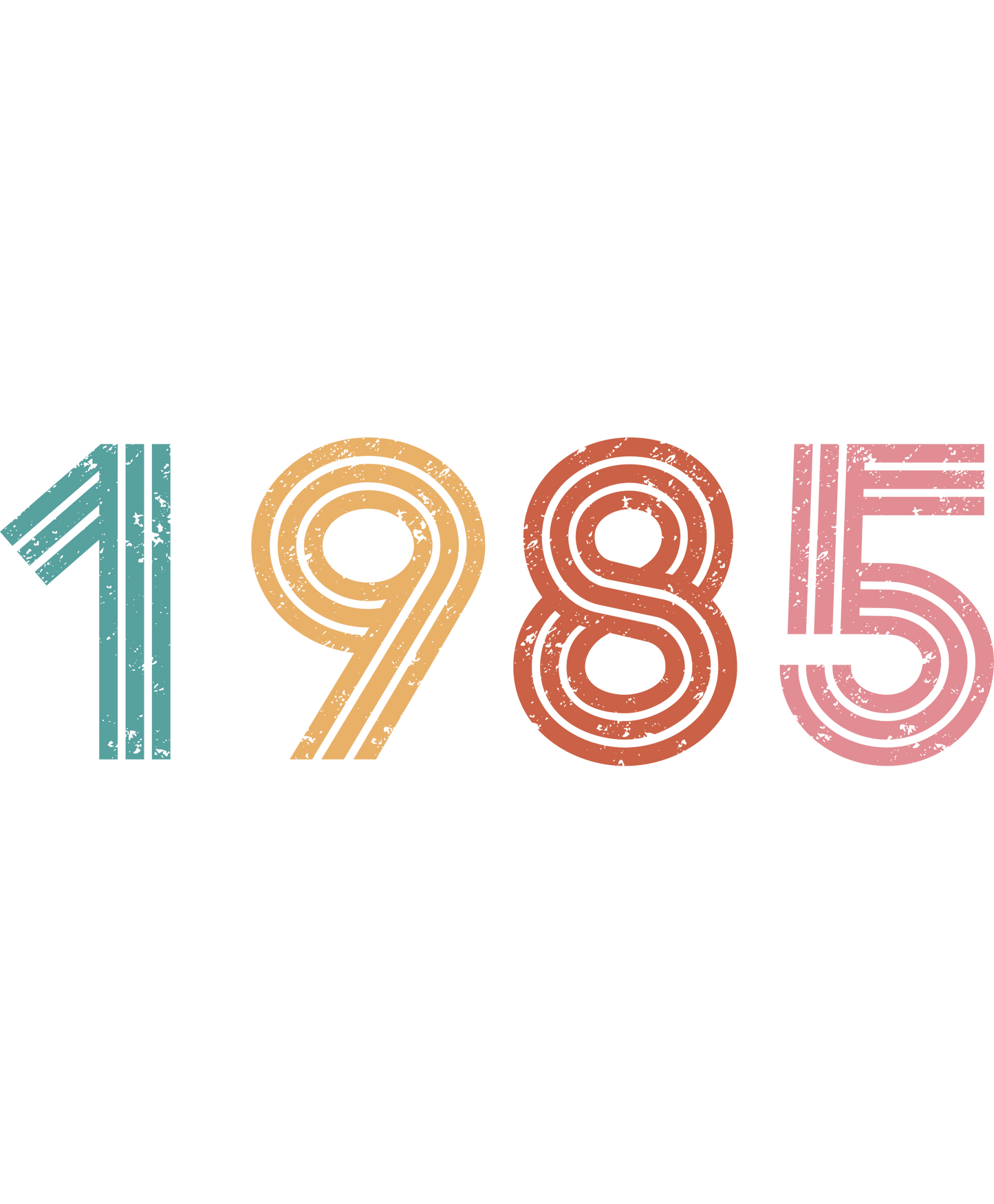 Retro 1985 Graphic Multicolor Numeral Design Product