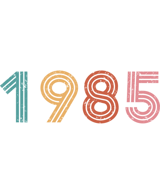 Retro 1985 Graphic Multicolor Numeral Design Product