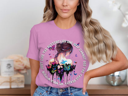 Inspirational Butterfly Dripping Paint Art T-Shirt