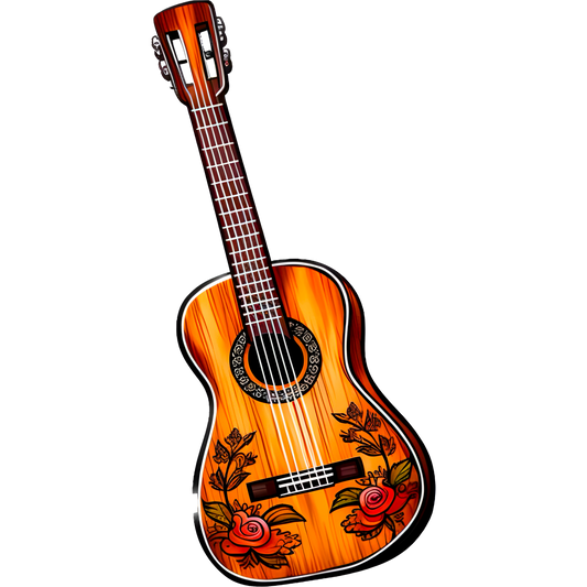 Beautifully Painted Acoustic Guitar Musical Instrument