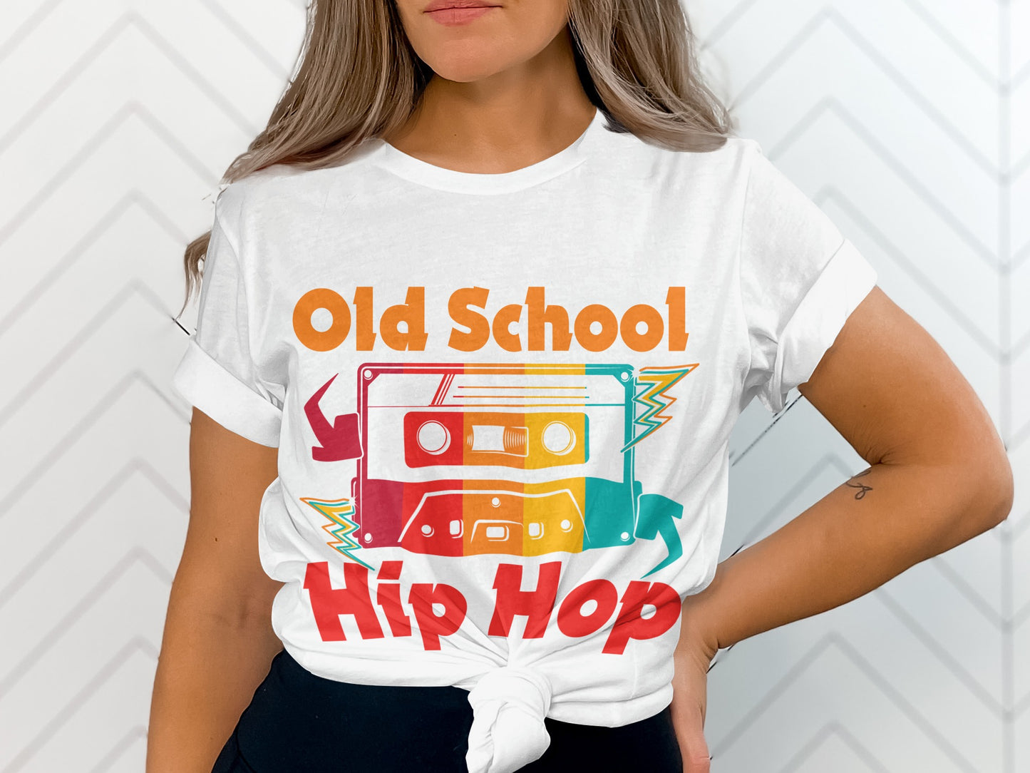 Old School Hip Hop Vibe Cassette Tape Printed Shirt