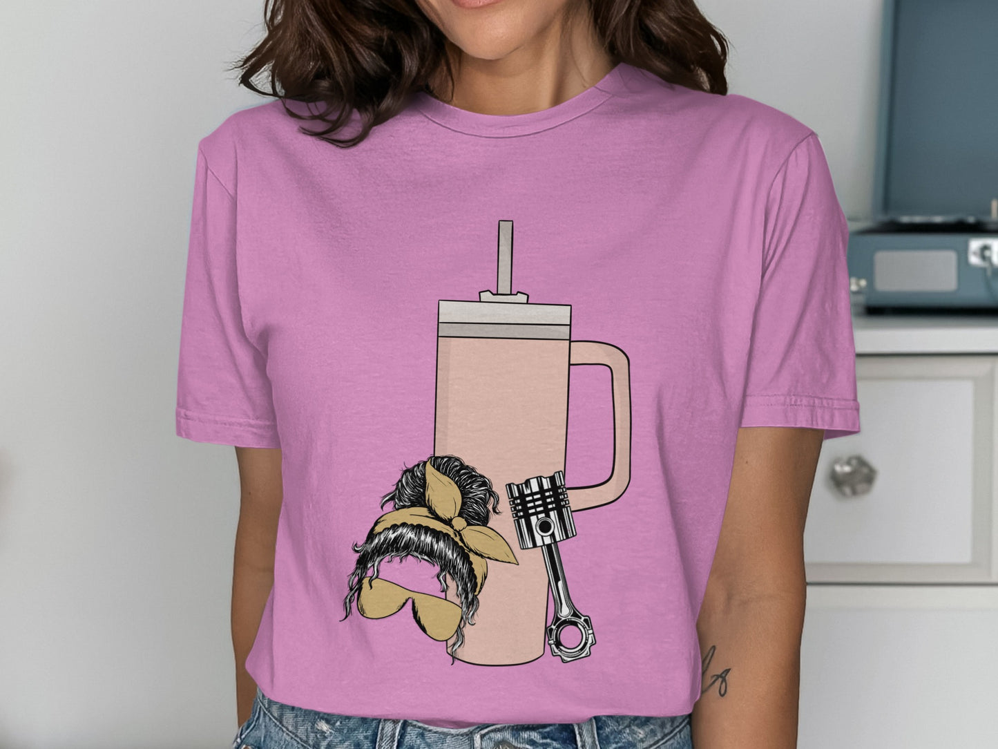 Fun Quirky Graphic Tee with Unique Drink Illustration