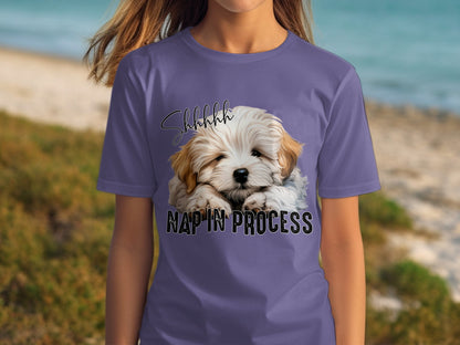 Shhhhhh Nap In Process Adorable Puppy T-shirt