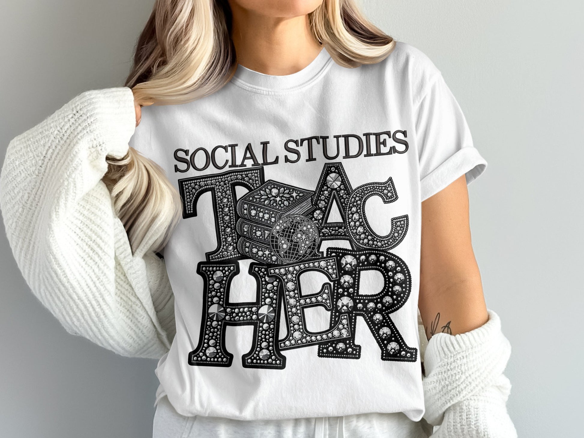 Social Studies Teacher Graphic T-Shirt Casual