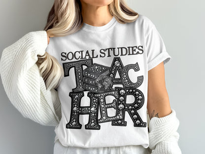 Social Studies Teacher Graphic T-Shirt Casual