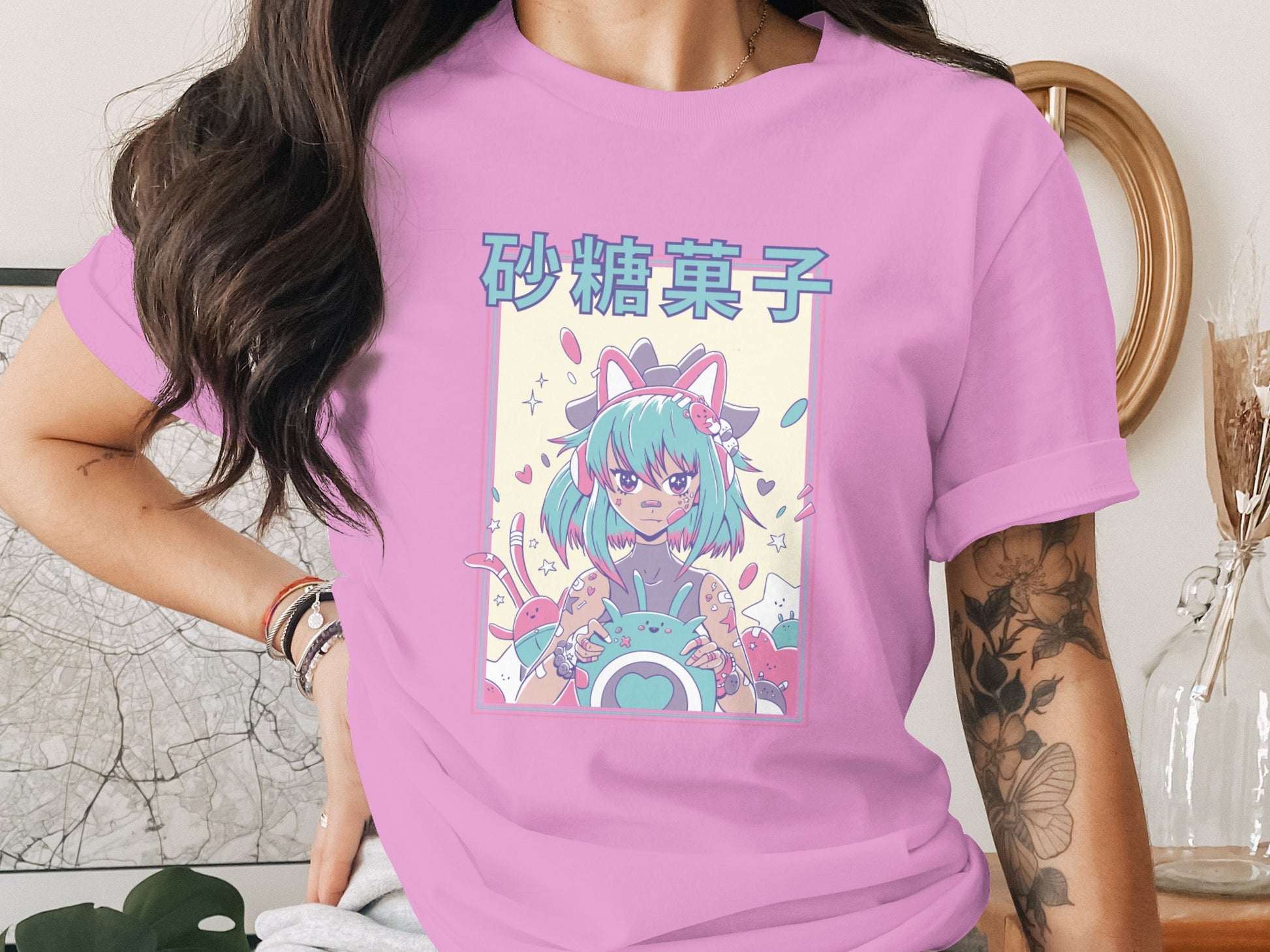 Sugary Sweets Anime Style Graphic Tee Shirt