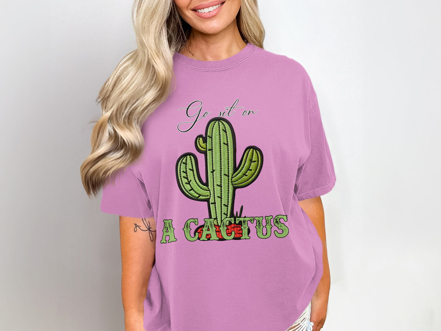 Go Sit On A Cactus Graphic Printed T-shirt