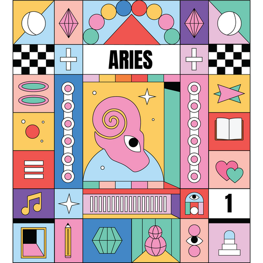 Colorful Geometric Aries Inspired Artwork Print