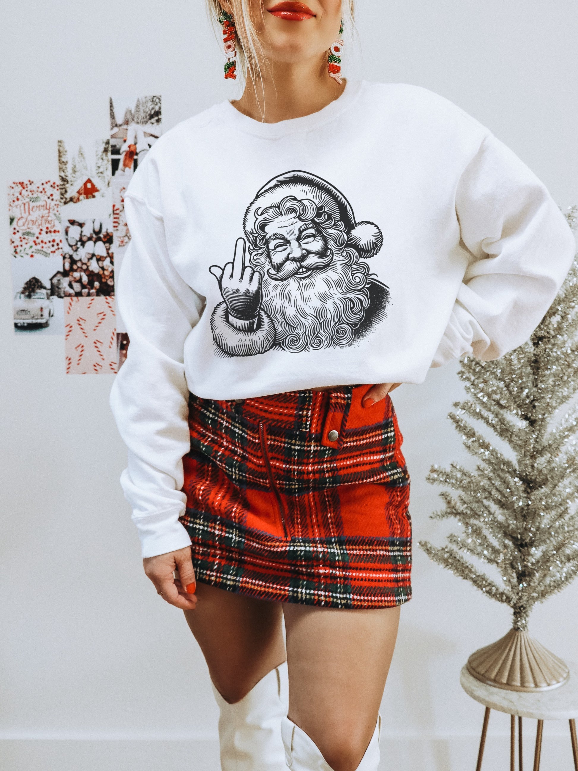 Festive Santa Graphic Unisex Christmas Sweatshirt