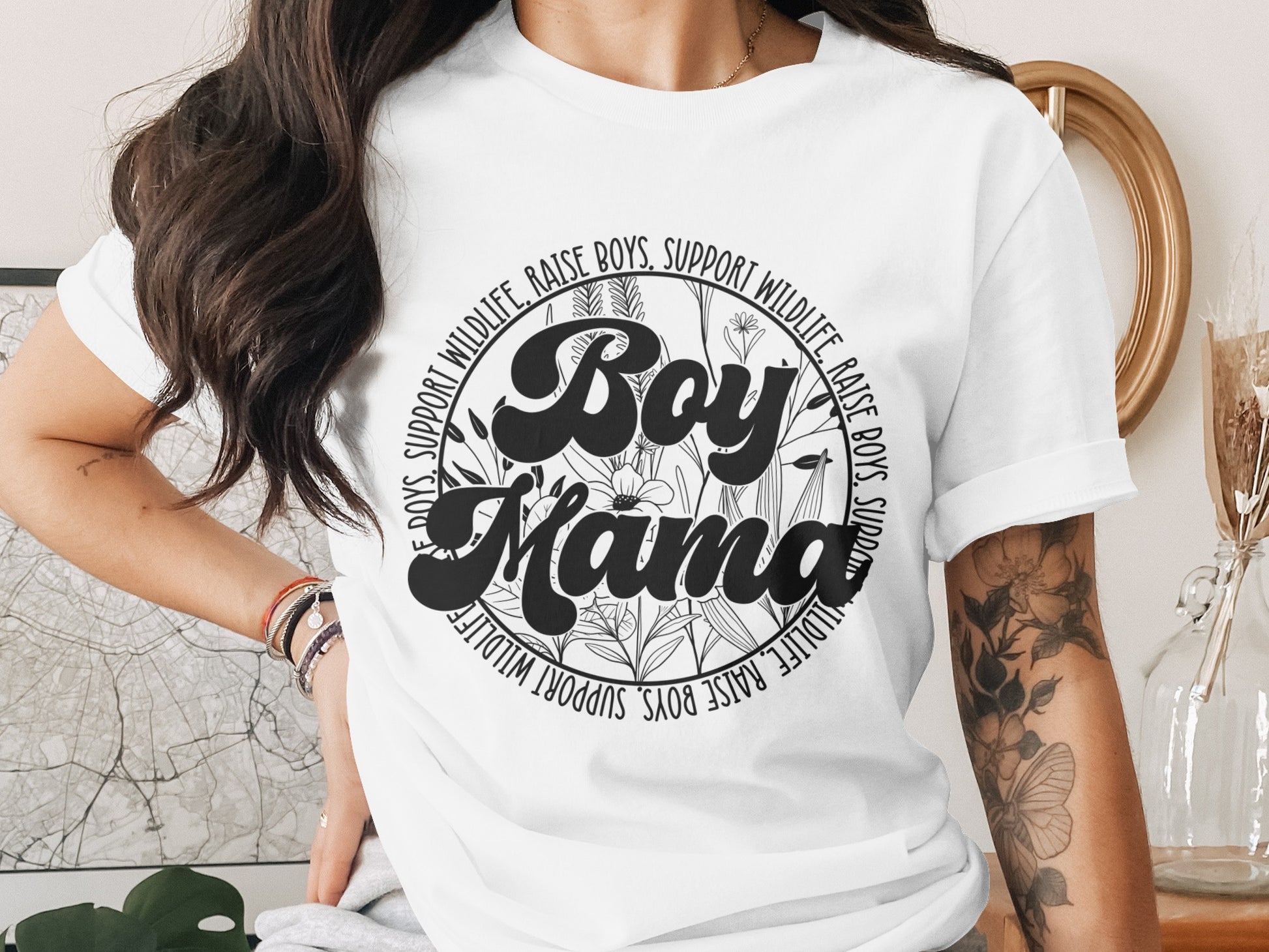 Support Wildlife Raise Boys Boy Mama T-shirt