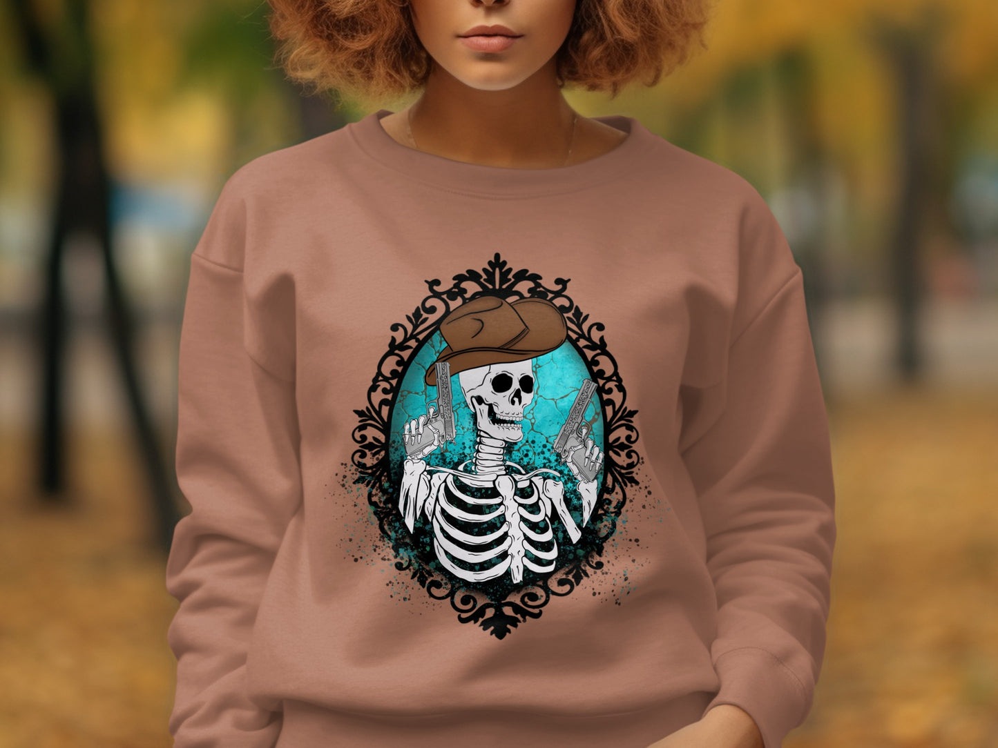 Skeleton Cowboy Sweatshirt Halloween Outfits