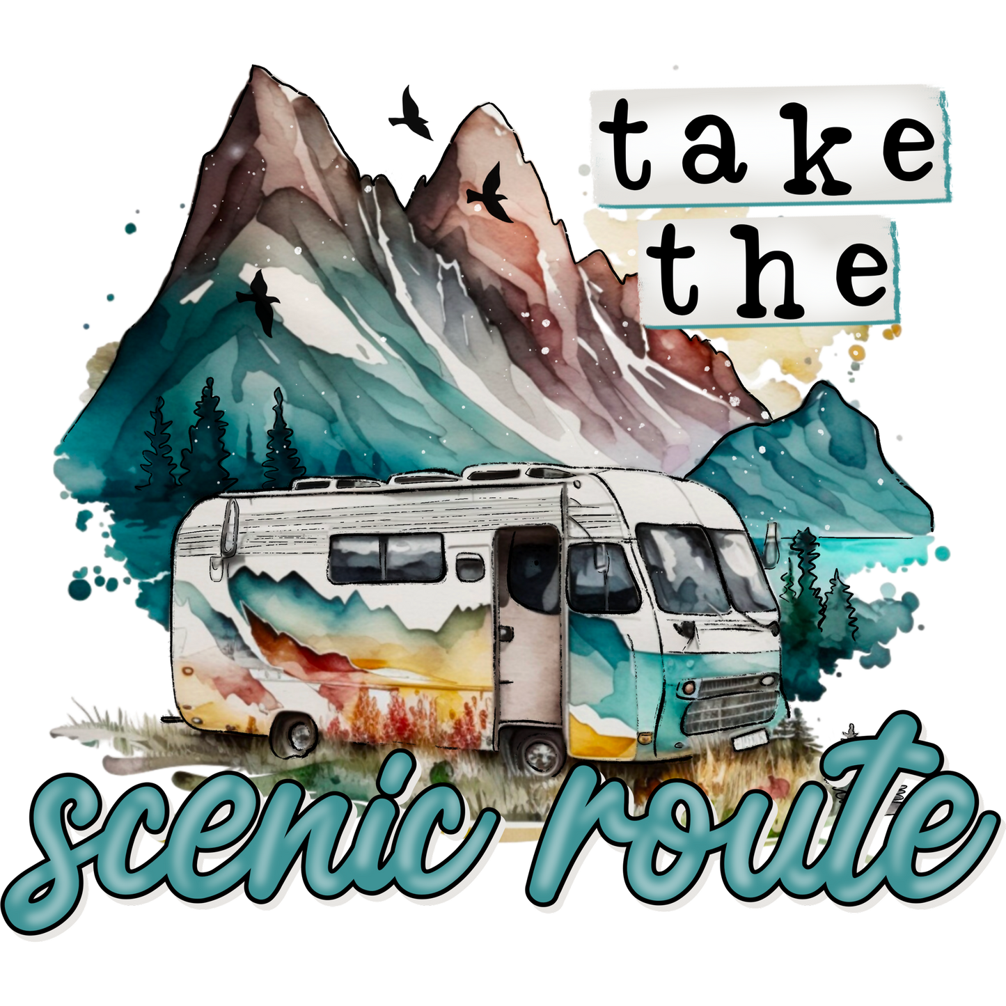 Take the Scenic Route Adventure Travel Poster