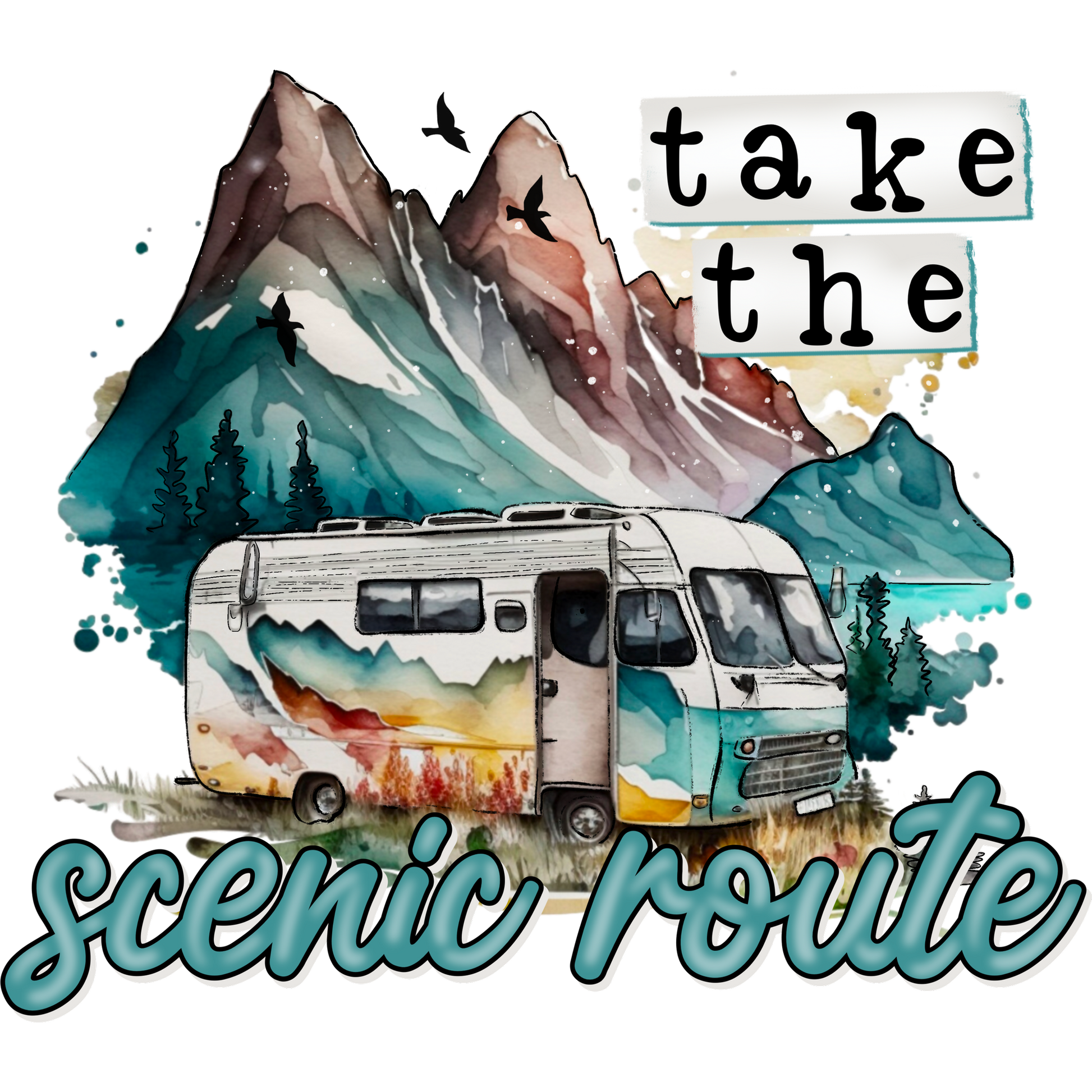 Take the Scenic Route Adventure Travel Poster