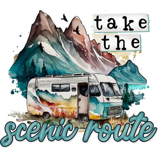 Take the Scenic Route Adventure Travel Poster