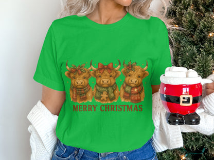 Merry Christmas Trio Loving Festive Bull T-Shirt
