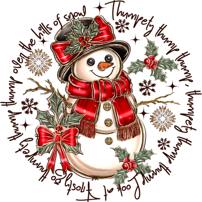 Festive Snowman with Red Scarf and Hat Christmas Decor