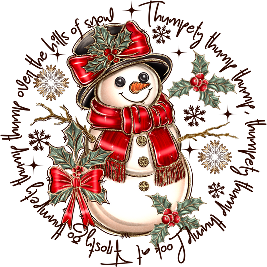 Festive Snowman with Red Scarf and Hat Christmas Decor