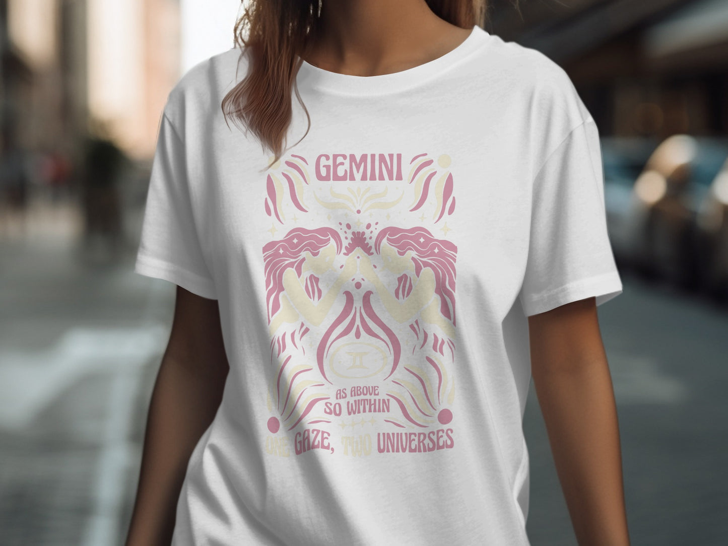 Gemini Zodiac Design White T-shirt for Astrology Lovers