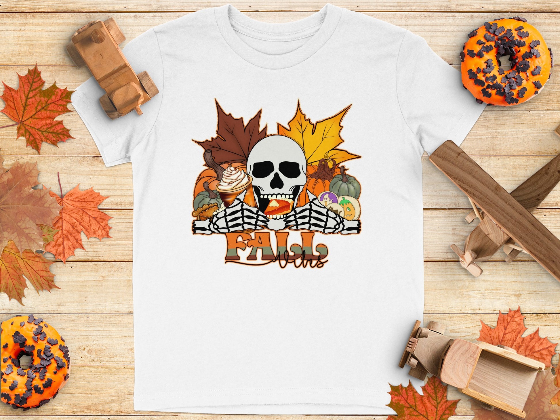 Fall Vibes Autumn Skull Graphic Tee product